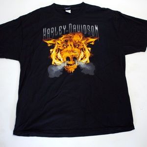 Harley Davidson Flaming Bull Nose Ring Tee